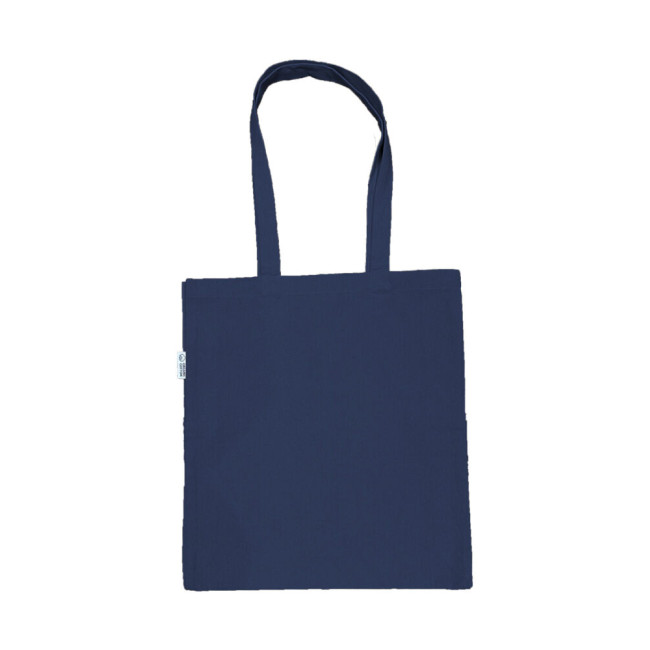 Promotional 10oz Navy Organic Cotton Shopper With Gusset