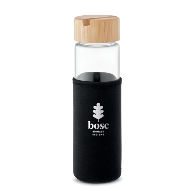 Promotional Glass Bottle Bamboo Lid 600ml - Image 2