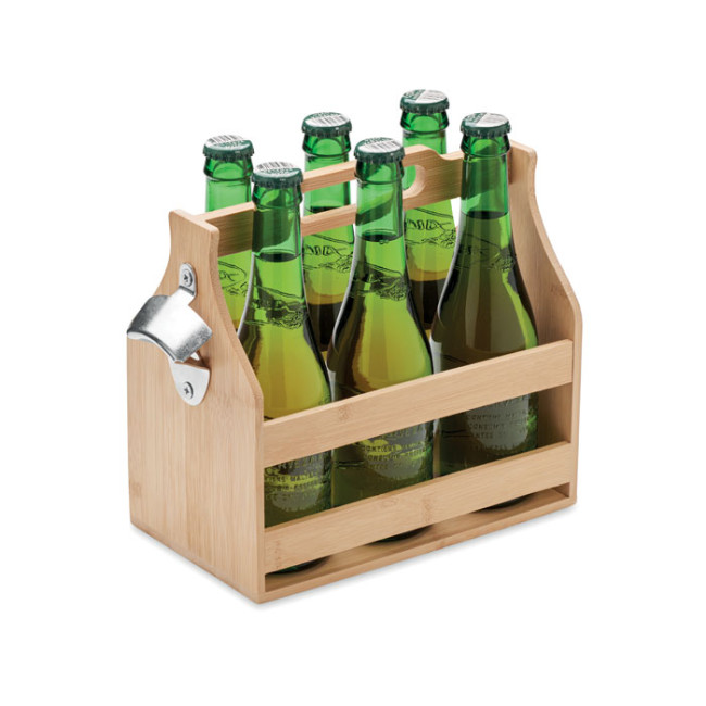 Promotional 6 Beer Crate In Bamboo - Image 2