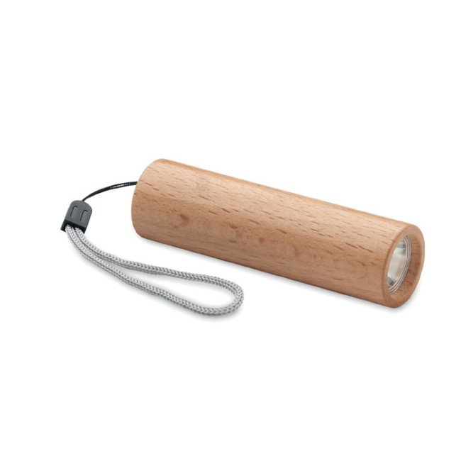 Promotional Beech Wood Rechargeable Torch