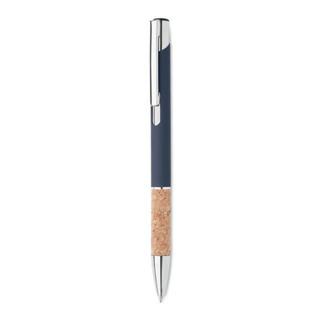 Promotional Push Button Aluminium Pen With Cork Grip - Image 1