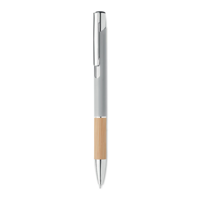 Promotional Push Button Aluminium Pen With Bamboo Grip - Image 4