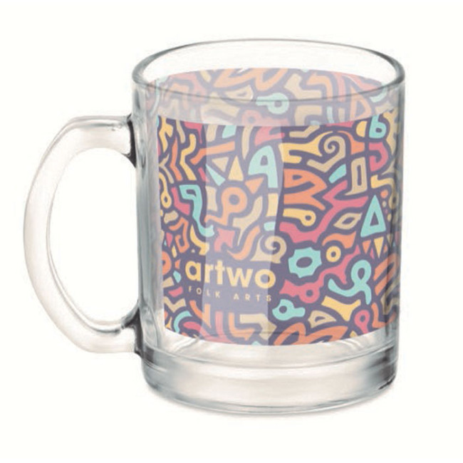 Promotional Gloss Glass Sublimation Mug 300ml