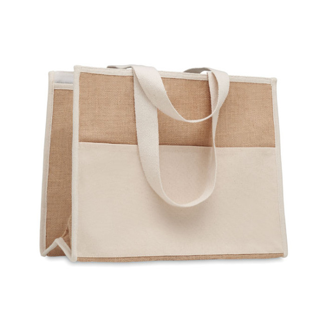 Promotional Jute And Canvas Cooler Bag