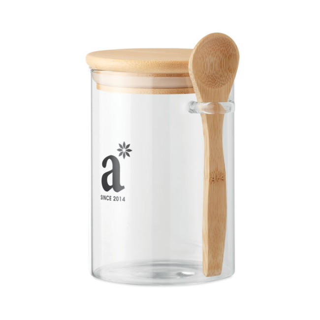 Promotional Glass Jar With Spoon 600ml