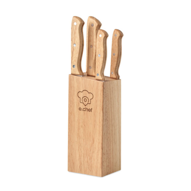 Promotional 5 Piece Knife Set In Base