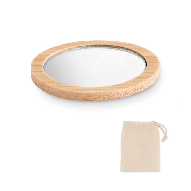 Promotional Bamboo Make-Up Mirror