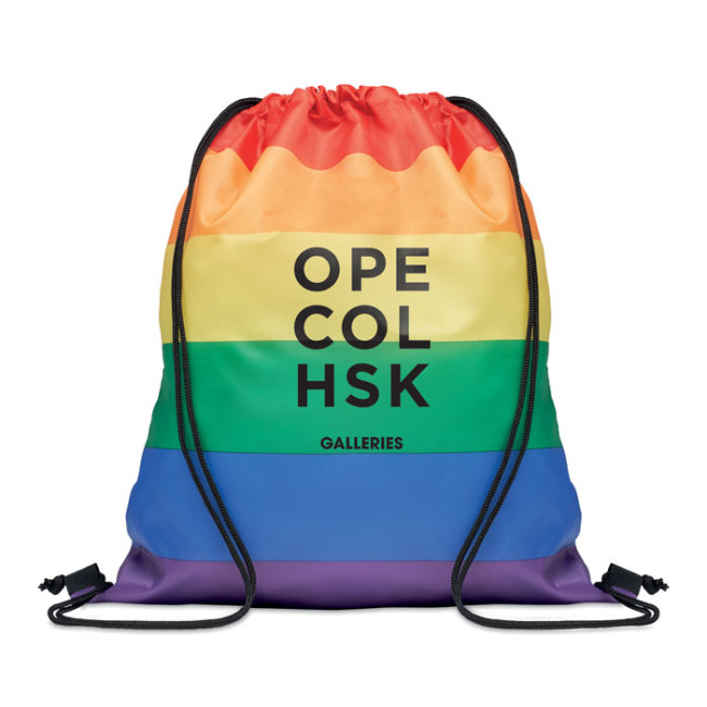 Promotional Rainbow RPET Drawstring Bag