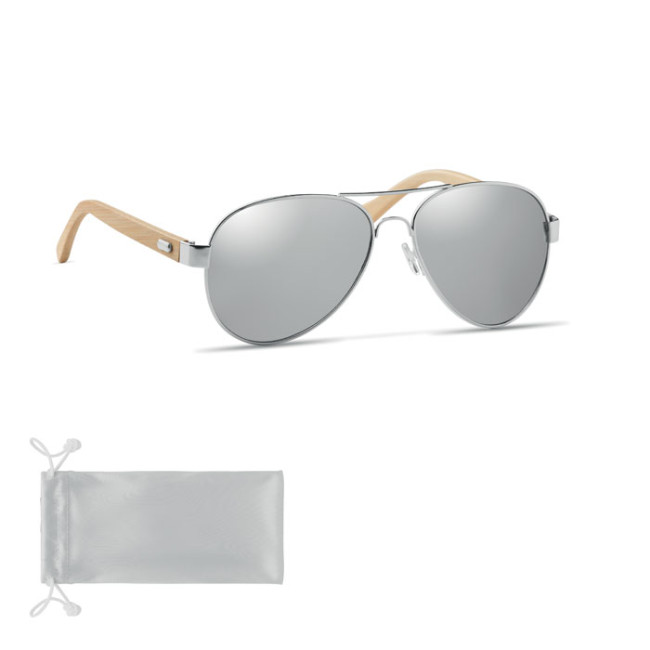 Promotional Bamboo Sunglasses In Pouch - Image 3