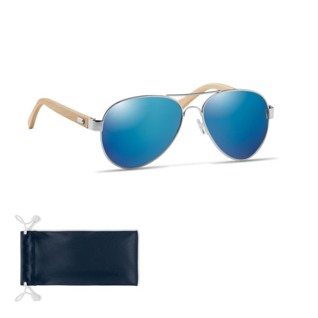 Promotional Bamboo Sunglasses In Pouch - Image 2