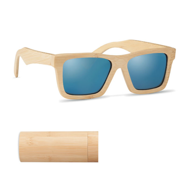 Promotional Sunglasses And Case In Bamboo