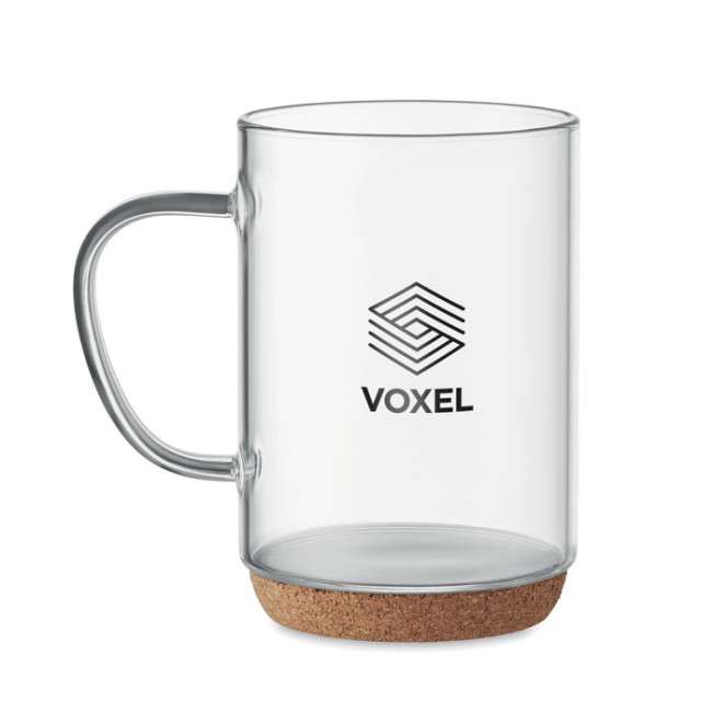 Promotional Glass Mug 400ml With Cork Base