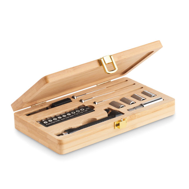 Promotional 21pcs Tool Set In Bamboo Case