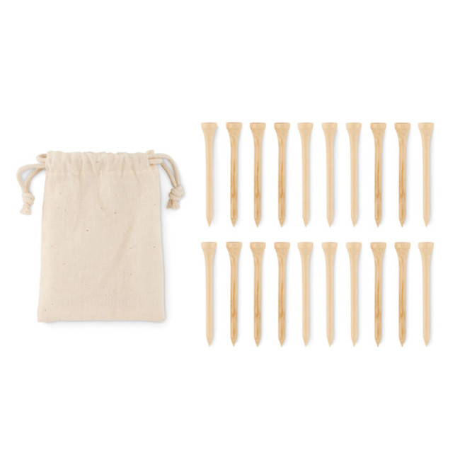 Promotional 20 Bamboo Golf Tees Set