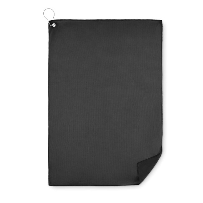 Promotional RPET Golf Towel With Hook Clip - Image 1