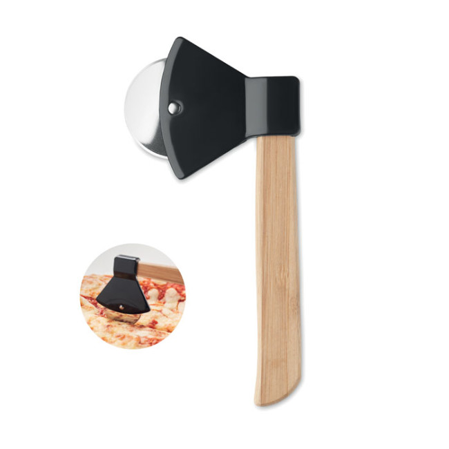 Promotional Pizza Cutter Bamboo Handle