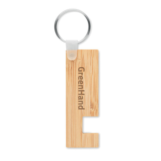 Promotional Bamboo Stand And Key Ring