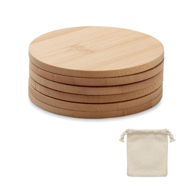 Promotional Set Of 6 Bamboo Coasters