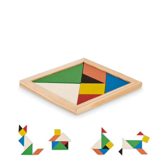 Promotional Tangram Puzzle In Wood