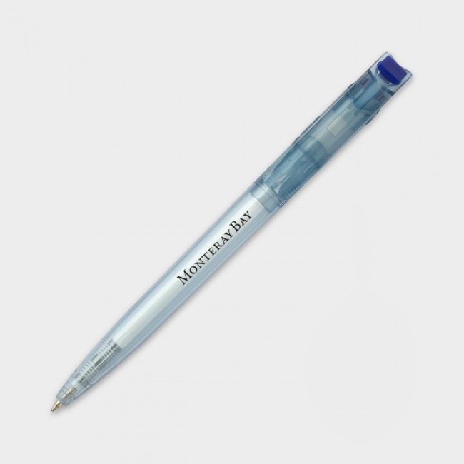 Promotional Green & Good Litani Pen - Clear Blue - Recycled Bottle - Image 3