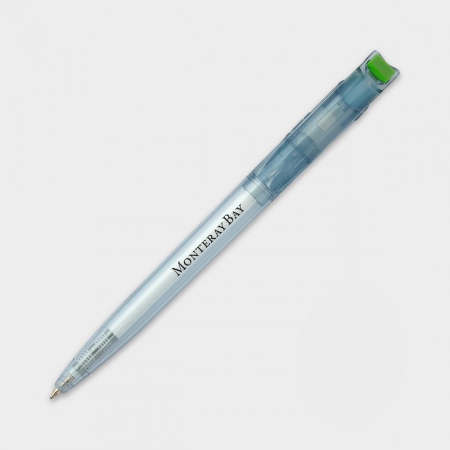 Promotional Green & Good Litani Pen - Clear Blue - Recycled Bottle - Image 4