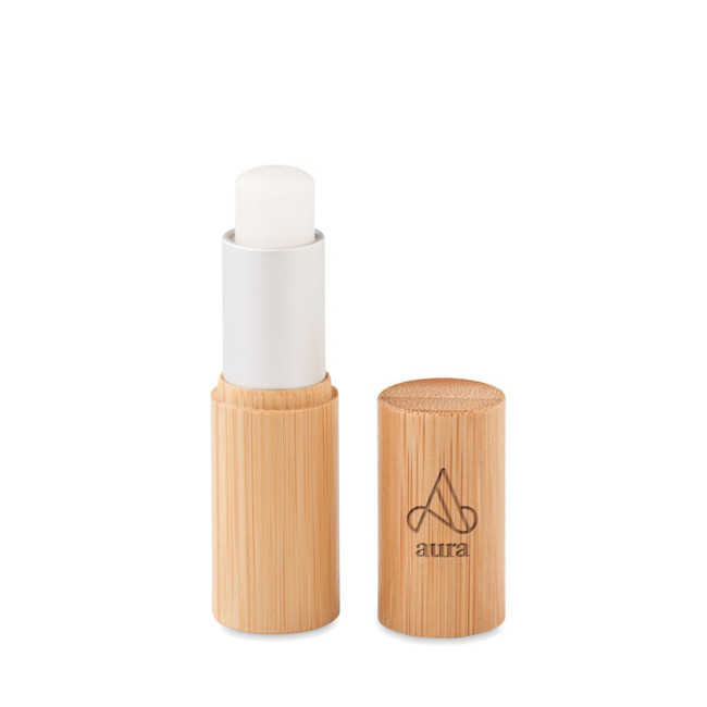 Promotional Lip Balm In Bamboo Tube Box