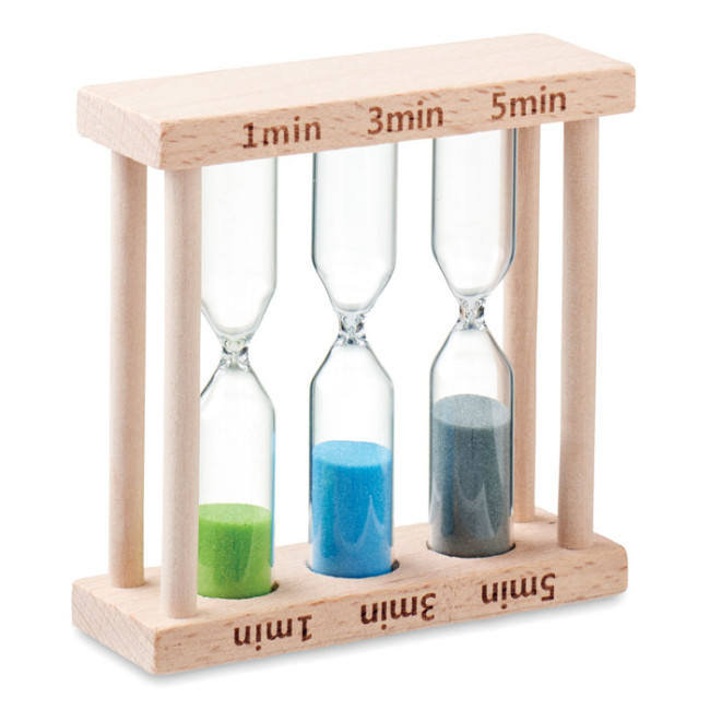 Promotional Set Of 3 Wooden Sand Timer