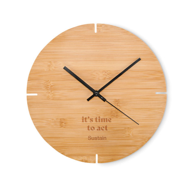 Promotional Round Shape Bamboo Wall Clock