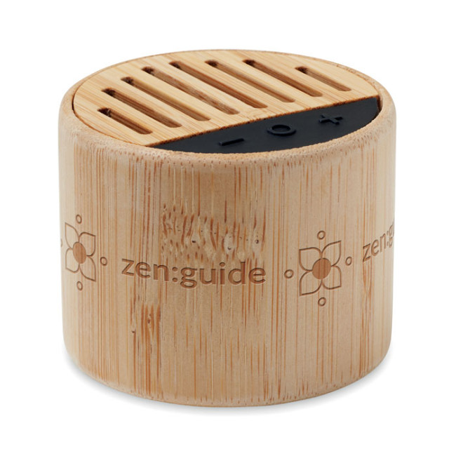 Promotional Round Bamboo Wireless Speaker