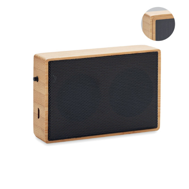 Promotional Solar Bamboo Wireless Speaker