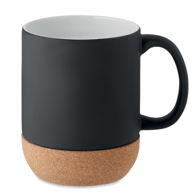 Promotional Matt Ceramic Cork Mug 300ml - Image 1