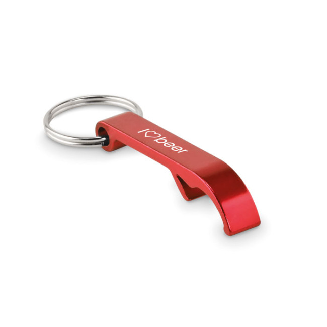 Promotional Recycled Aluminium Bottle Opener Key Ring - Image 1