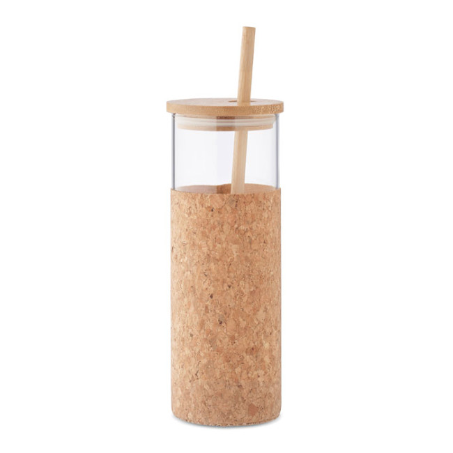 Promotional Glass Tumbler With Cork Sleeve 450ml