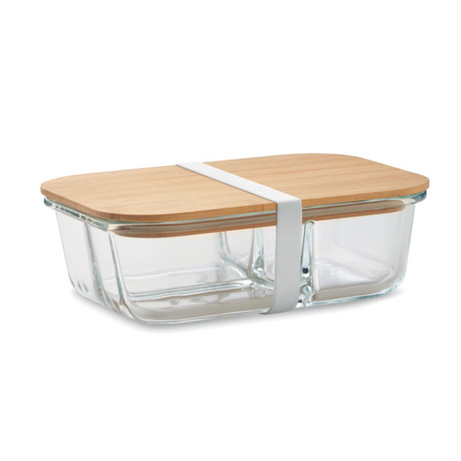 Promotional Glass Lunch Box With Bamboo Lid