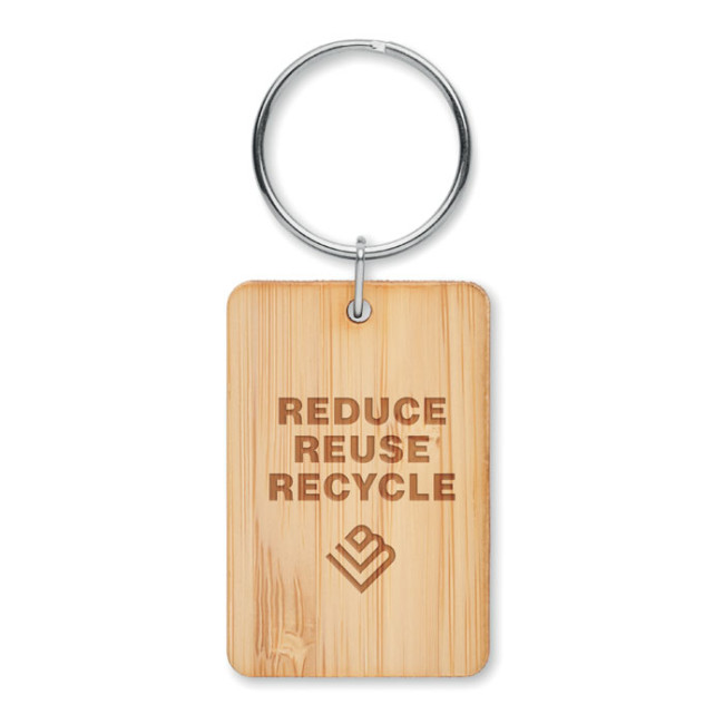 Promotional Rectangular Bamboo Key Ring