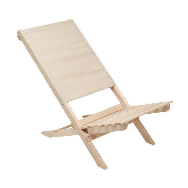 Promotional Foldable Wooden Beach Chair - Image 1