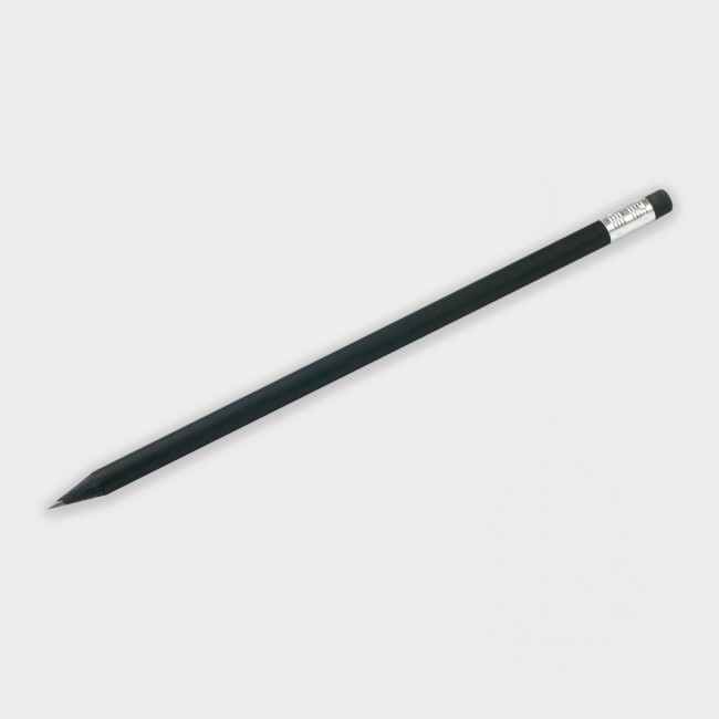 Promotional Green & Good Certified Sustainable  Wooden Pencil Black w Eraser - Image 2