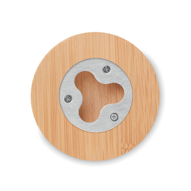 Promotional Bamboo Bottle Opener/ Coaster - Image 1