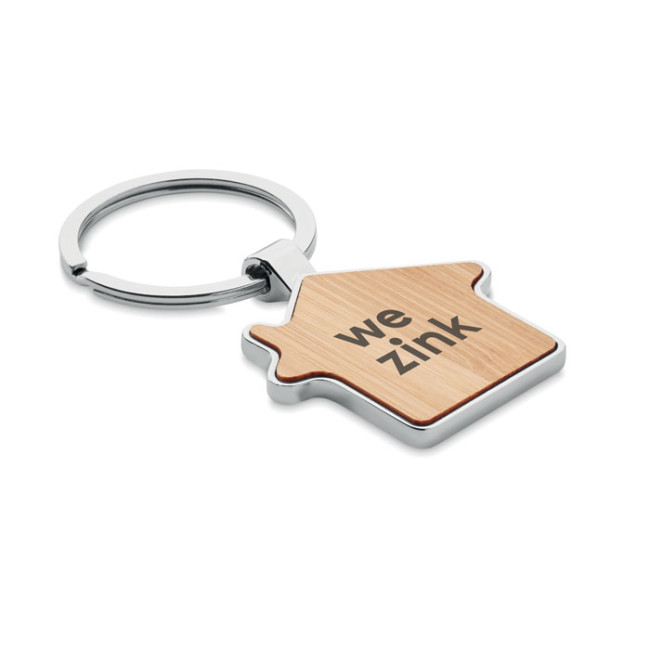 Promotional House Key Ring Metal Bamboo