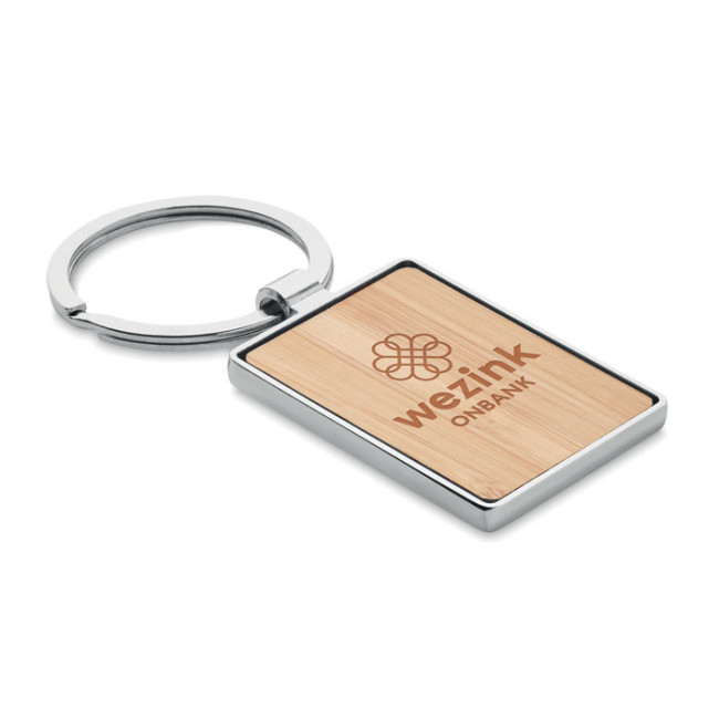 Promotional Rectangular Key Ring Bamboo