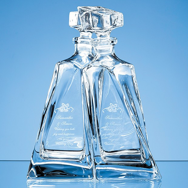 Promotional 1pr of 0.5ltr Crystalite Lovers Decanters