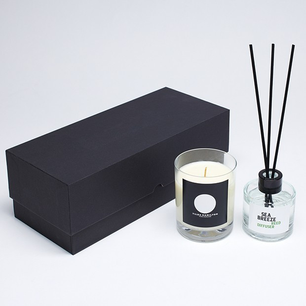 Promotional 240g Clear Glass Scented Candle & 100ml Reed Diffuser in a Foam Lined Gift Box