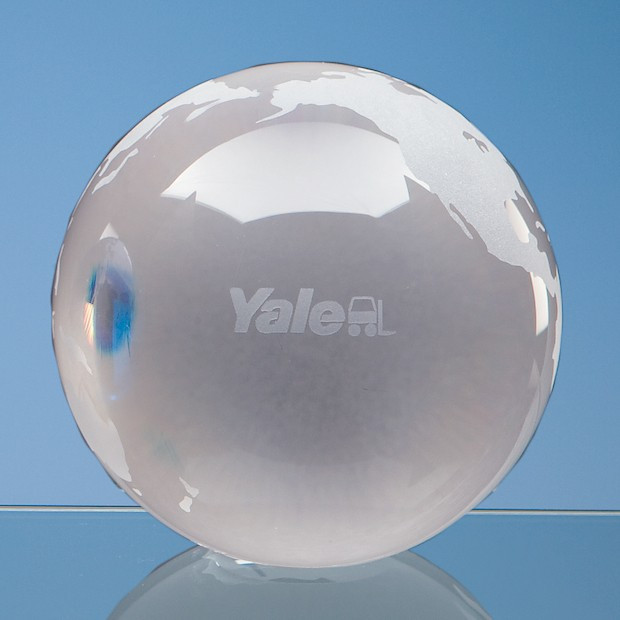 Promotional 7cm Optical Crystal Globe Paperweight