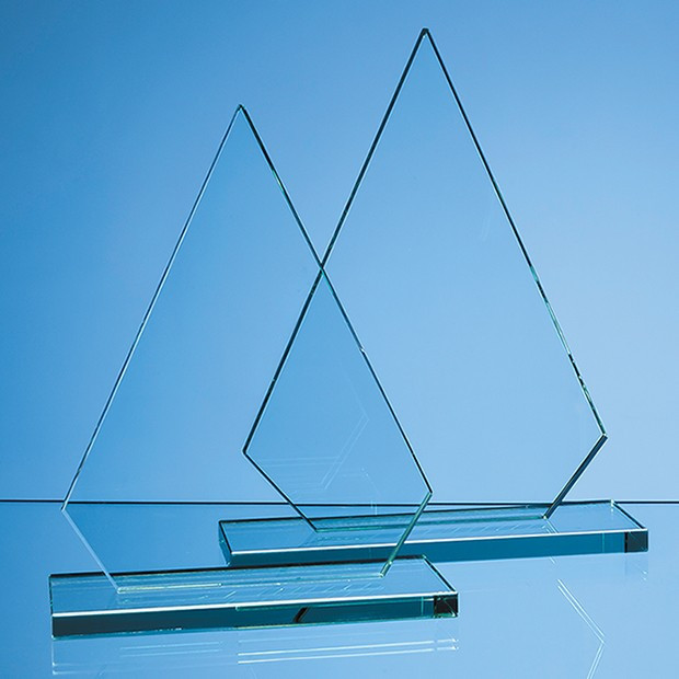 Promotional 23cm x 17cm x 12mm Jade Glass Peak Award