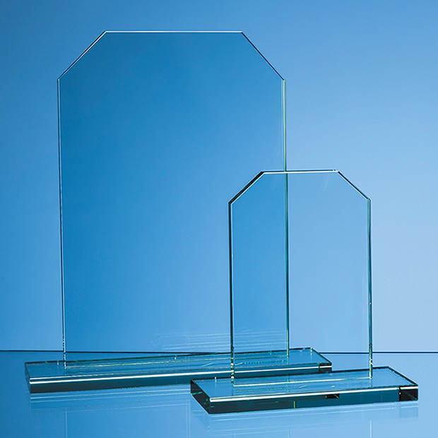 Promotional 15cm x 10cm x 12mm Jade Glass Honour Award