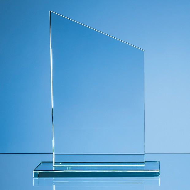 Promotional 20.5cm x 12.5cm x 12mm Jade Glass Slope Award