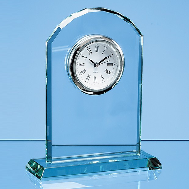 Promotional 17cm Jade Glass Arch Clock