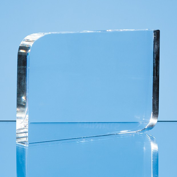 Promotional 9cm x 15cm Optical Crystal Curved Rectangle Award