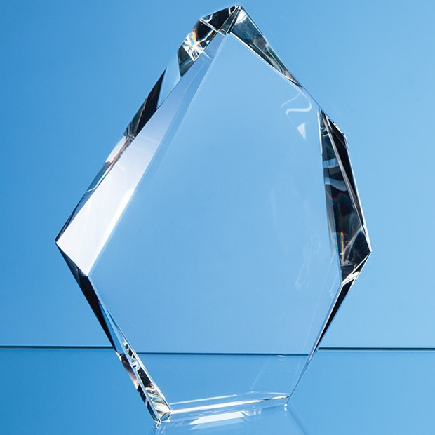 Promotional 15cm Optical Crystal Facetted Ice Peak Award