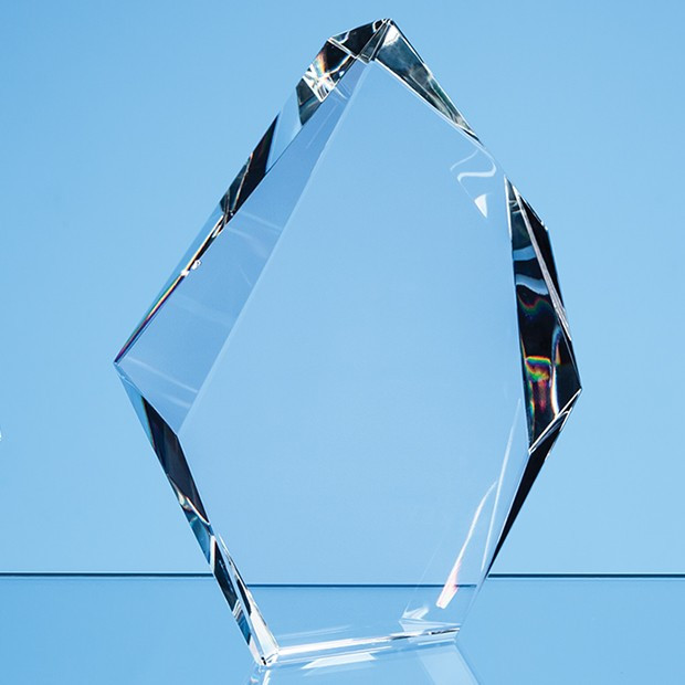 Promotional 18cm Optical Crystal Facetted Ice Peak Award